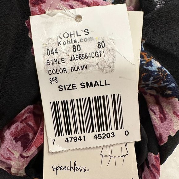 NWT Speechless Womens Black Floral Scoop Neck Mini Dress Size S - Picture 11 of 12